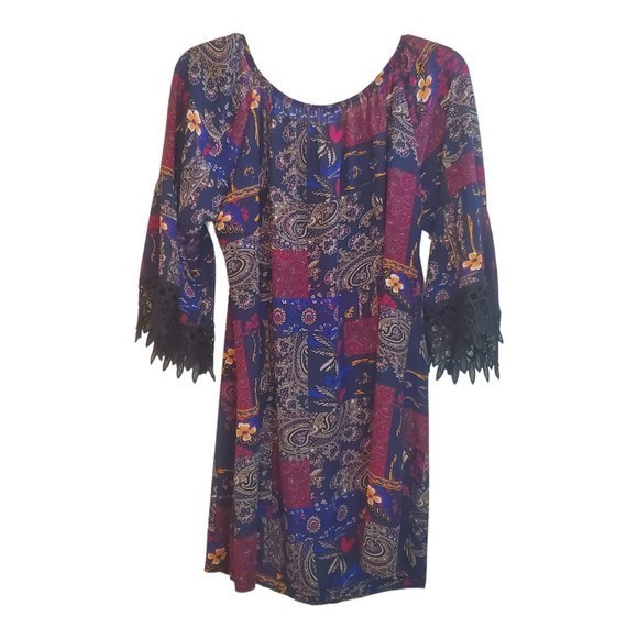 Joel Women's Patchwork Printed Boho‎ Tunic Top Sz XL - Picture 3 of 7